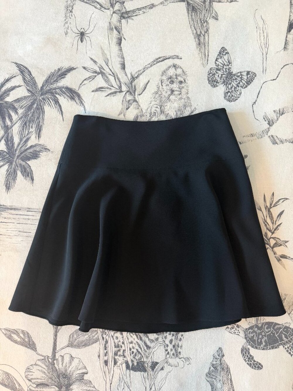 Theory Flared Skirt NWT Black Admiral Crepe Sz 8